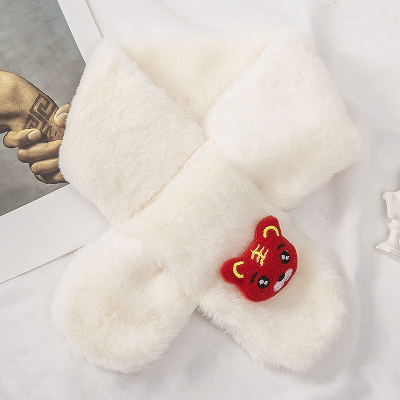 新品diy围巾送女友冬季上新儿童仿仿兔毛柔软毛绒围巾围脖冬季男女童