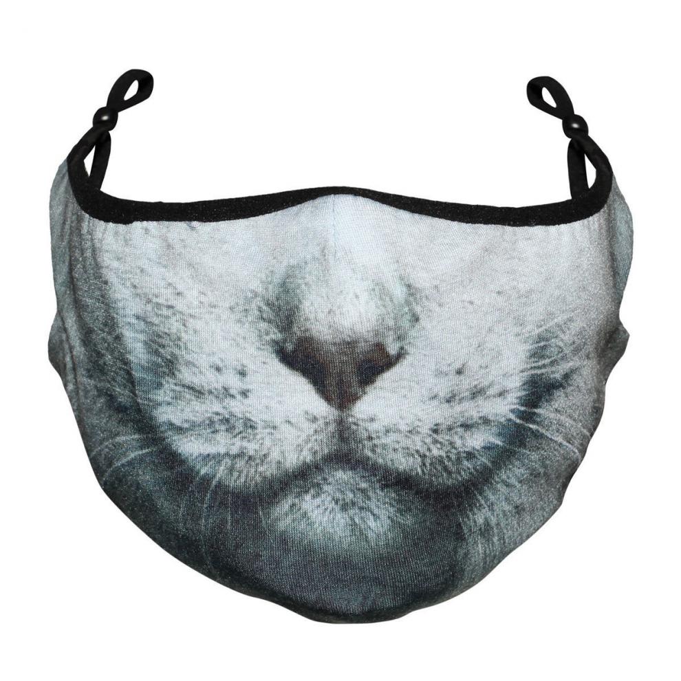 小猫仿真动物脸口罩印花多功能猫脸口罩面罩重复使用防尘 橘猫【图片