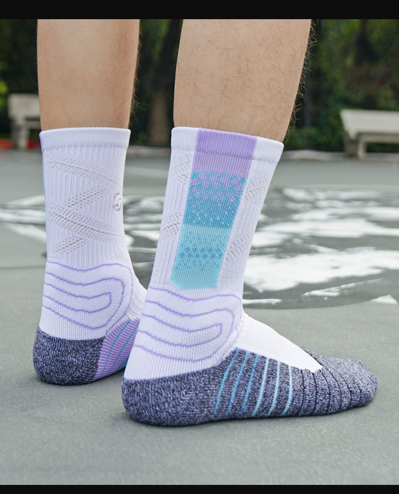 xuwen球鞋配袜驭帅全城影子灰篮球袜男高帮毛巾底运动袜中长筒精英