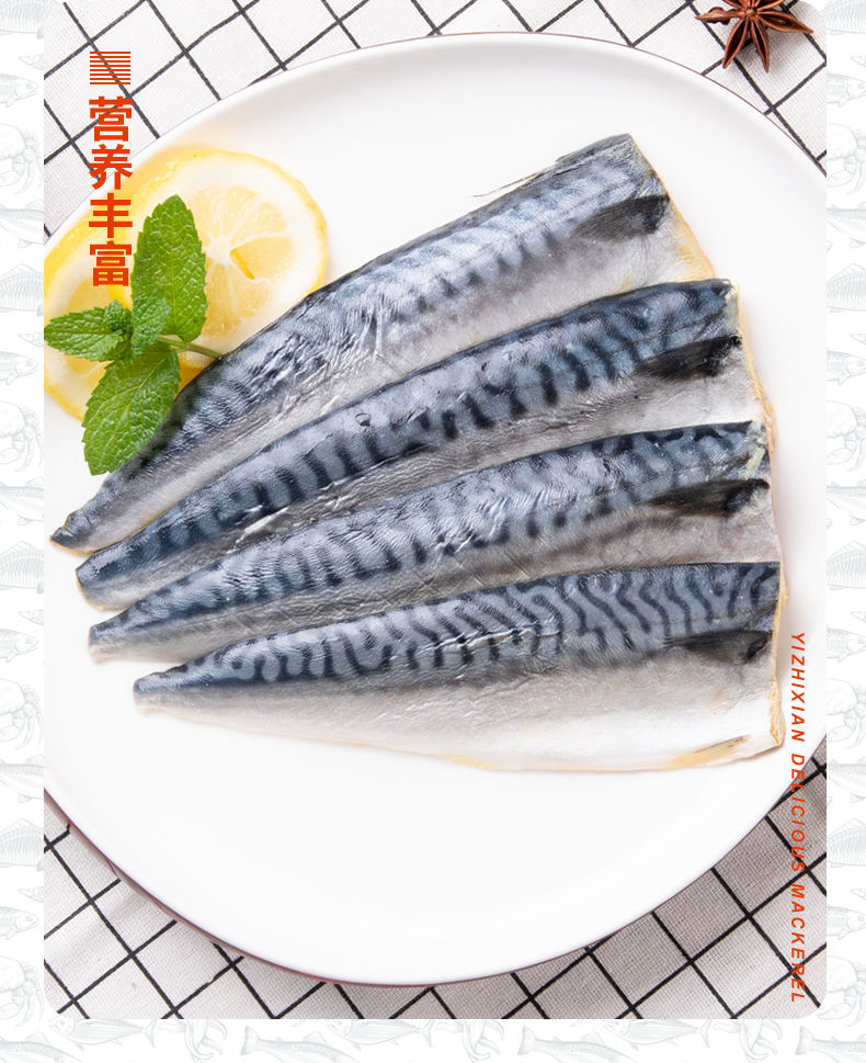 新鮮冷凍鹽漬鮐鮁魚青花魚切片鮐魚片鮁魚餃子馬鮫魚調味魚片450g