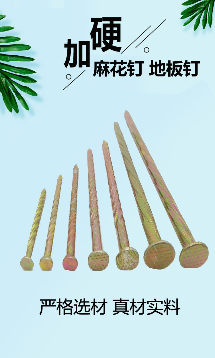 水泥钉托盘钉地板钉麻花钉螺纹钉钉子 大地板钉 3寸3.