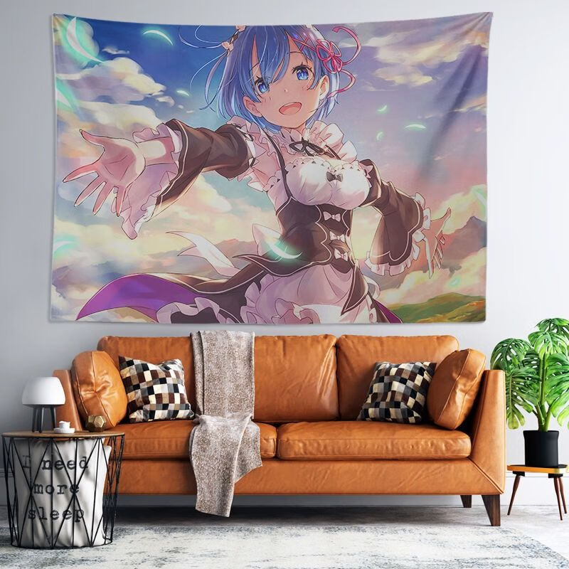 九鹿美兮二次元动漫从零开始的异世界生活蕾姆拉姆背景布宿舍装饰卧室