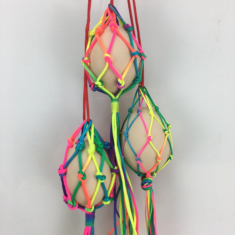 美芙仁端午节鸡蛋兜成品diy手工编织蛋袋儿童护蛋神器立夏蛋网挂脖蛋