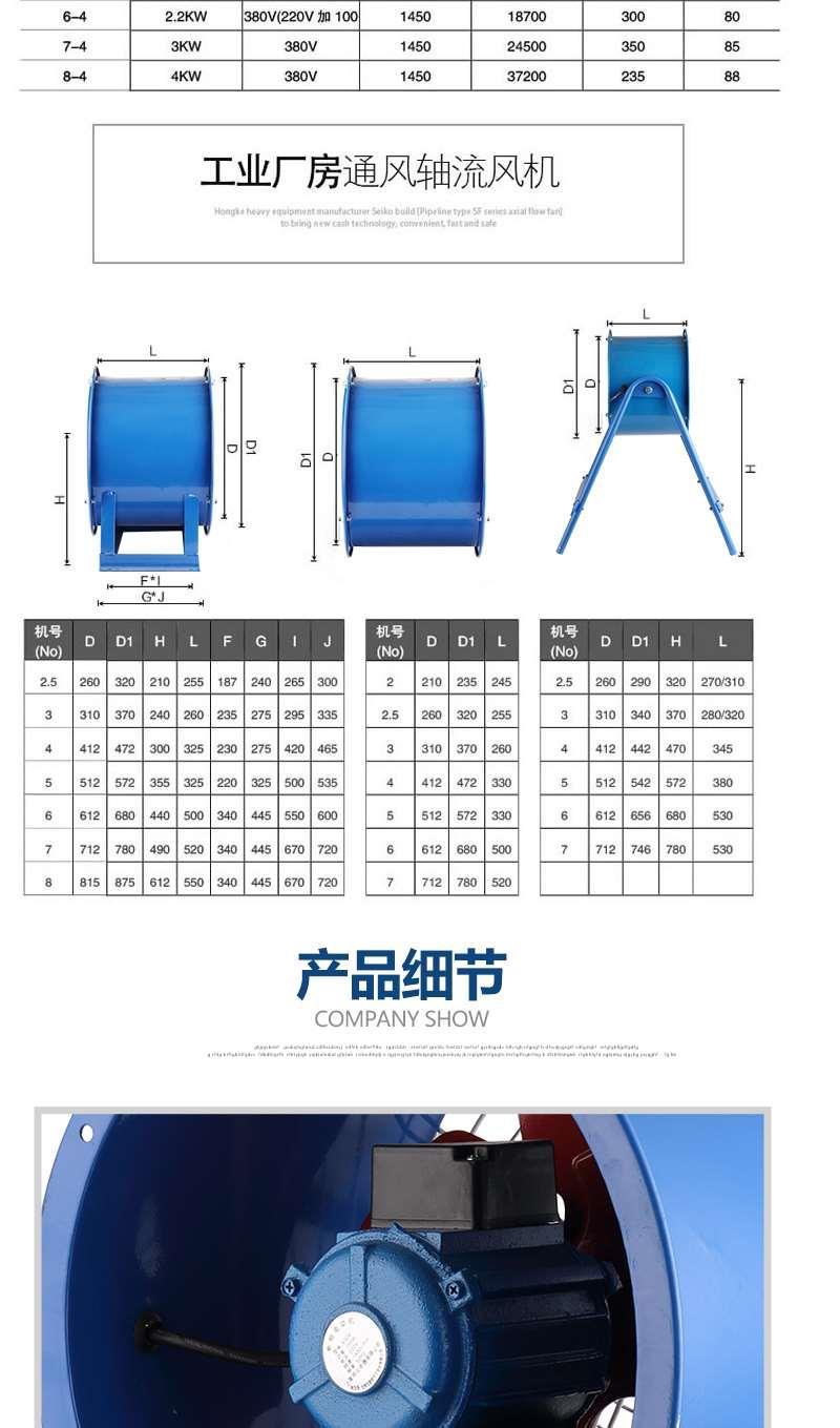 崗位軸流風機管道固定式工業廠房強力通風機220v排風扇380v銅線220v