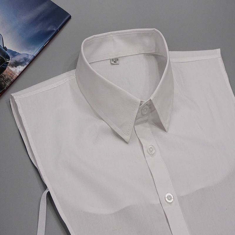 假领子男假领男衬衫假衣领黑白色衬衫纯棉抗皱方领西装专用衬衣领白色