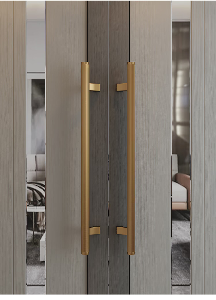 极简玻璃门拉手不锈钢黑白对装商店铺推拉有框实木门把手金色扶手1