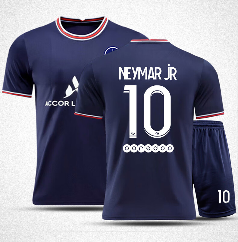 明星2122大巴黎球衣短袖姆巴佩比赛训练队服定制30号梅西足球服套装男