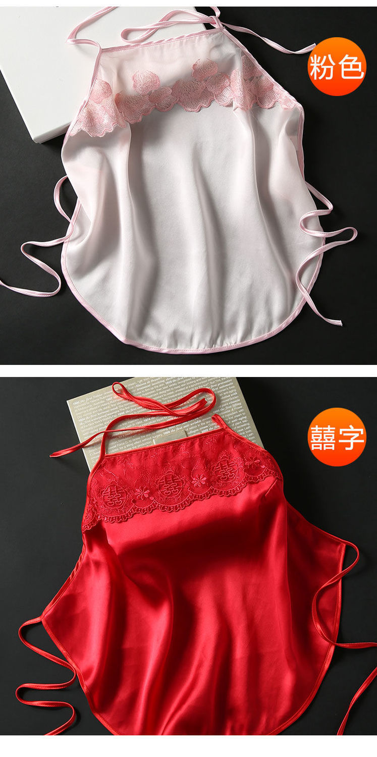 古风性感睡衣真丝刺绣肚兜内衣双层女士性感吊带肚兜古风刺绣冰丝绸