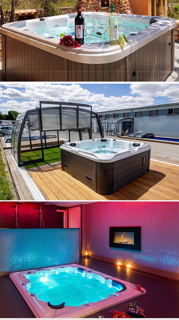 别墅大型浴缸智能恒温b户外按摩浴缸家用别墅大型双人冲浪spa温泉浴池