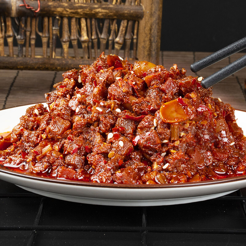 陕西特产老陕八宝辣子香辣牛肉酱夹馍酱下饭拌面夹馍酱油泼辣子酱八宝
