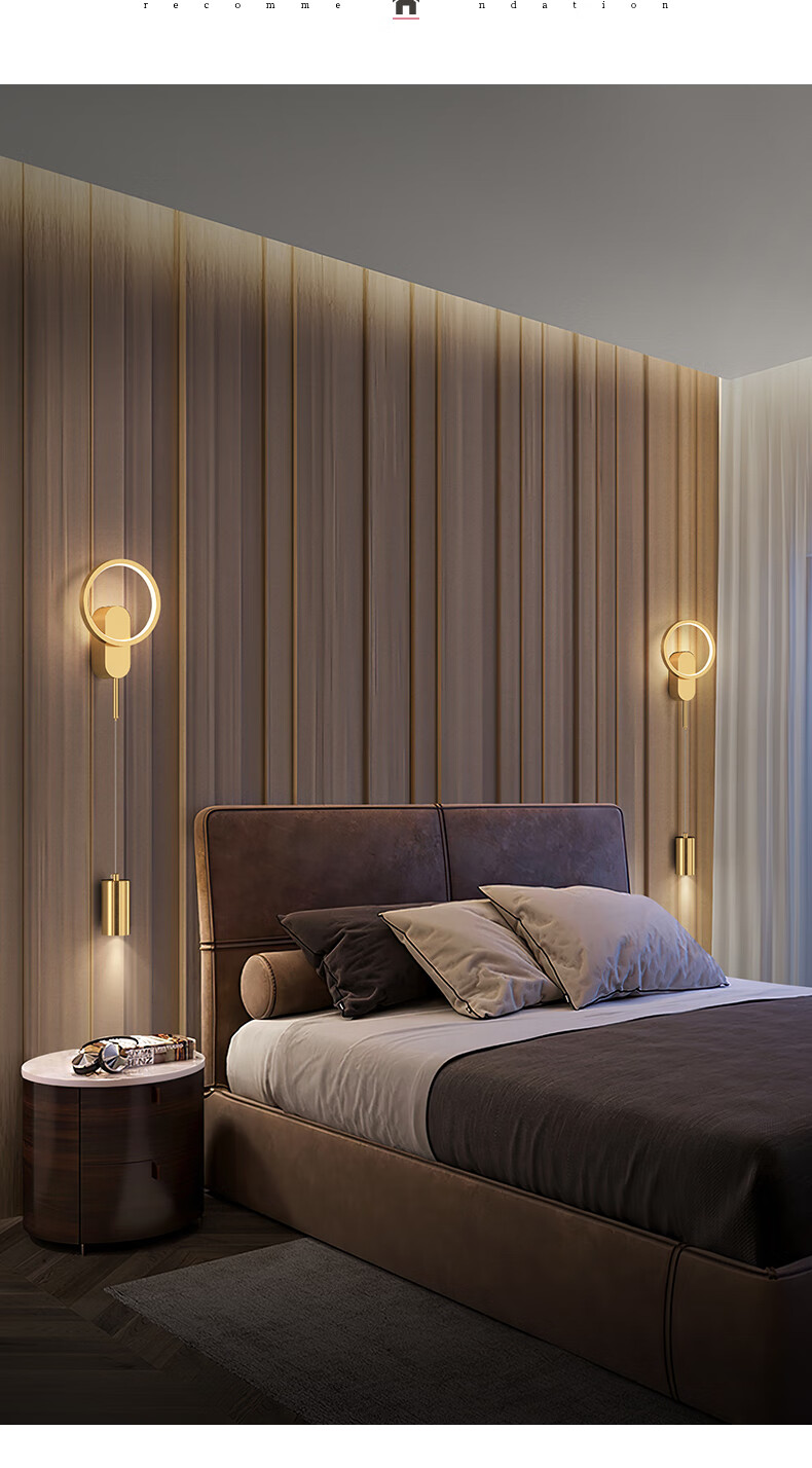 电视墙壁灯轻奢风格全铜轻奢铜壁灯北欧风格简约客厅电视背景墙壁灯