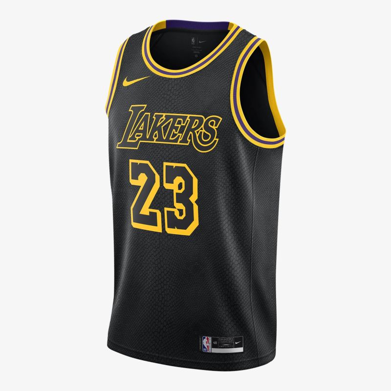 nike勒布朗詹姆斯湖人队nba球衣黑色男生篮球衣送男友训练队服blackm