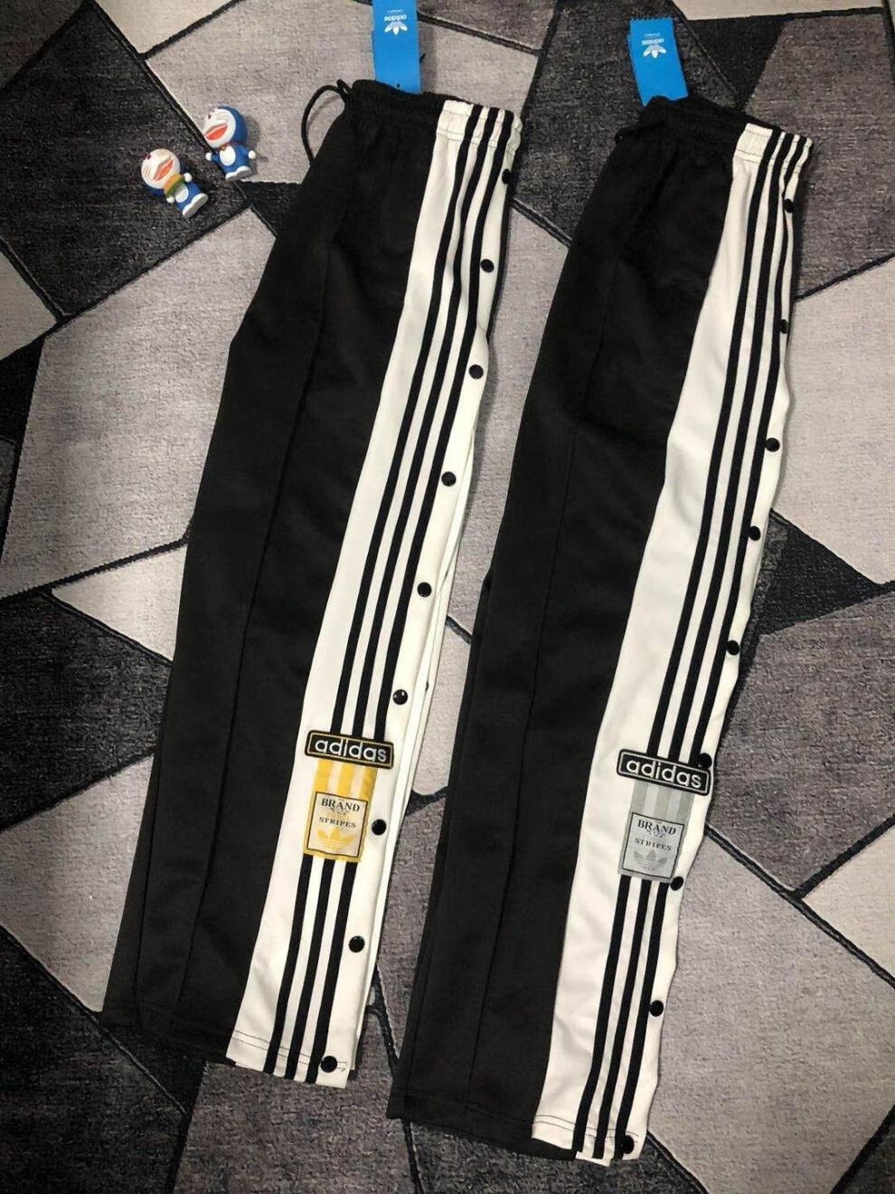 阿迪达斯 (adidas)三叶草排扣裤男女情侣潮流百搭学生高街休闲运动半