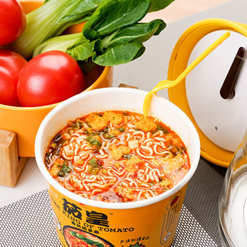 120g/桶茄皇番茄鸡蛋面茄皇新疆番茄鸡蛋方便面泡面桶装宿舍宵夜速食