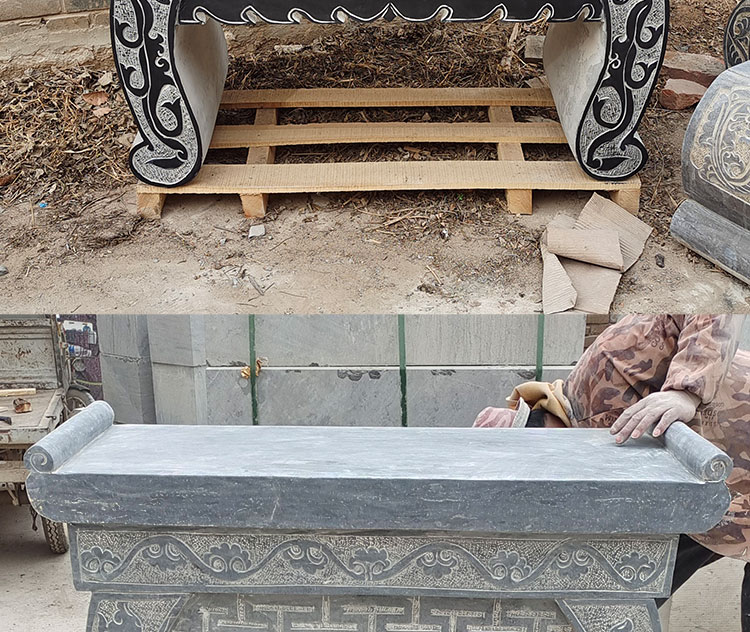 石雕供桌香案台烧香插香炉供奉佛台桌子寺庙祠堂墓前石头贡品摆件