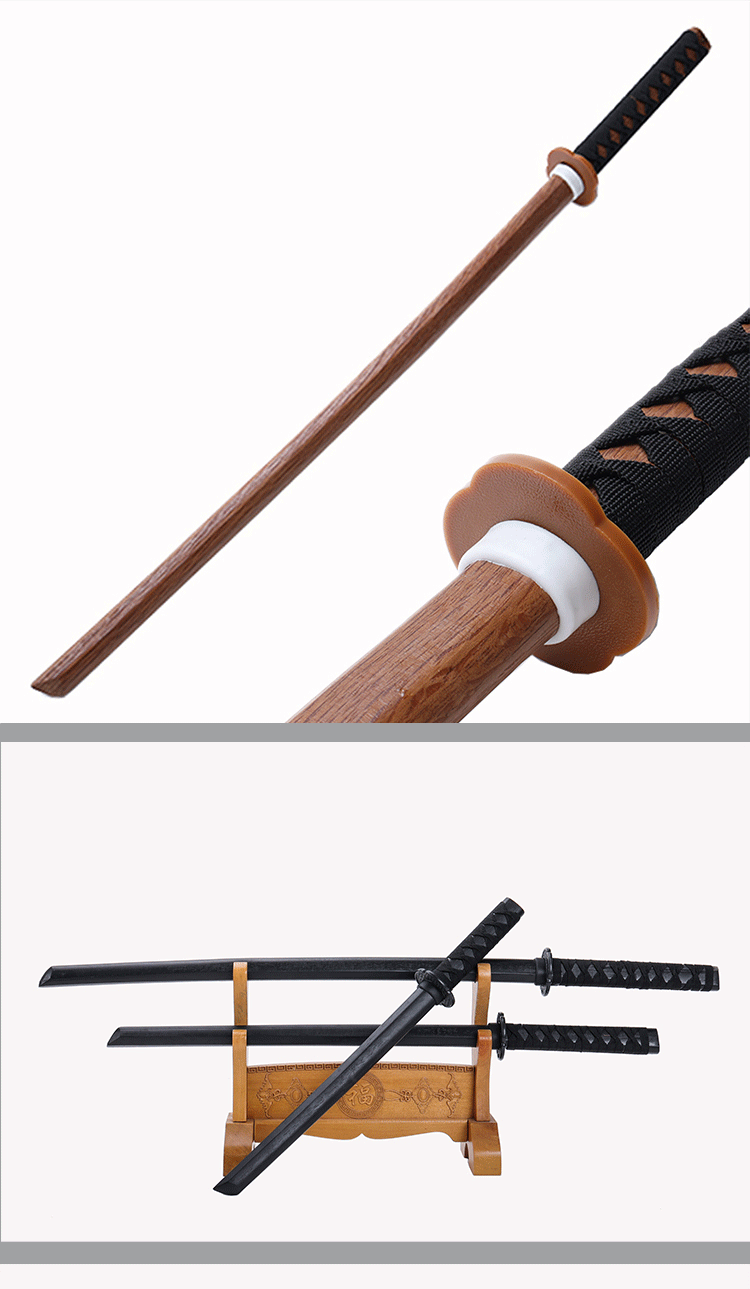 忍者刀木刀带鞘日式居合道实木制日本武士刃练习刀剑木质唐横刀剑道