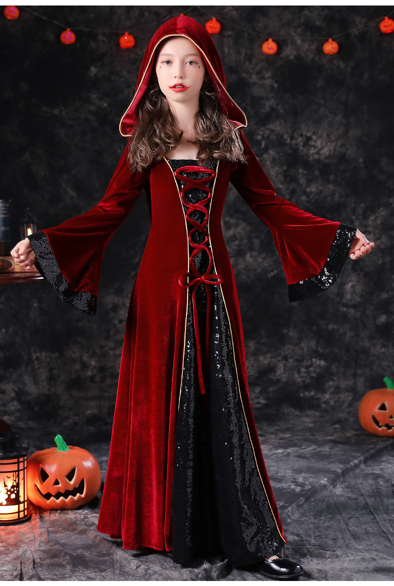 小咔衣浓万圣节儿童服装女童角色扮演演出服cosplay化妆舞会恶魔女巫