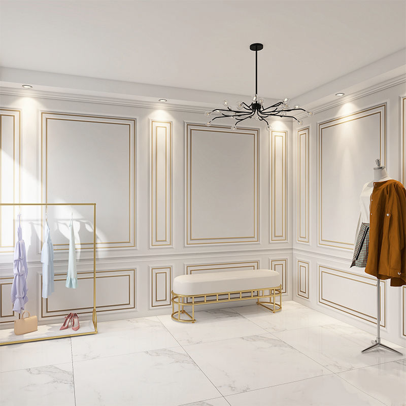 ins网红主播直播间背景墙纸抖音服装店装饰壁纸墙布3d石膏线轻奢六一