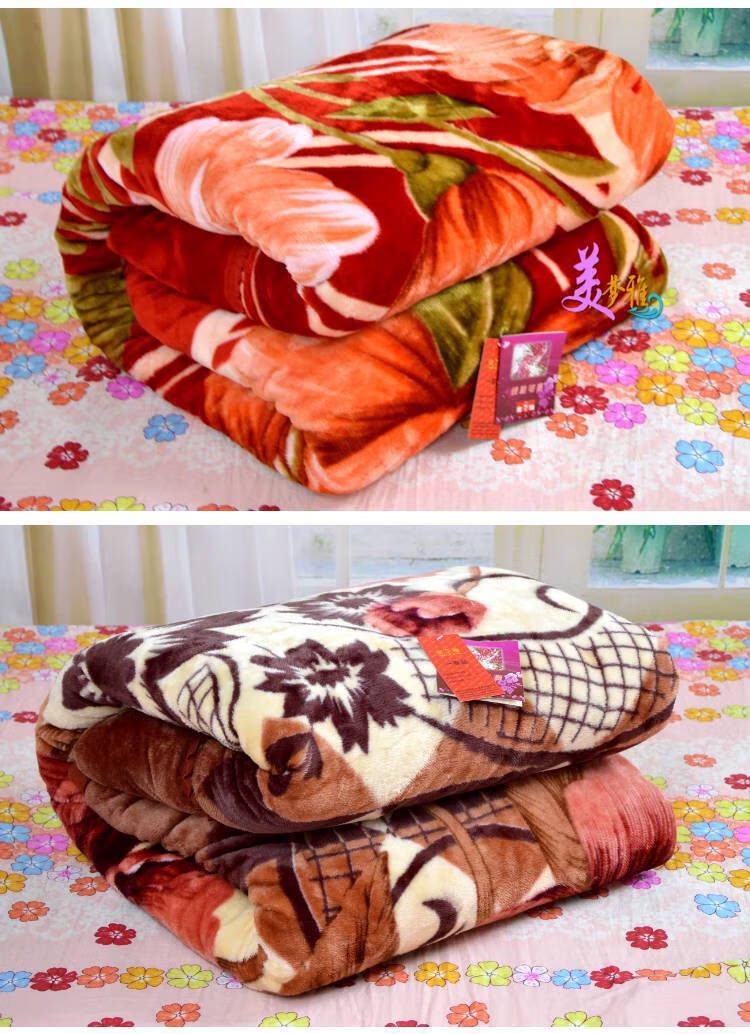 毛毯 美雅冬季双层加厚拉舍尔毛毯法兰绒保暖被子学生毯子单人双人盖