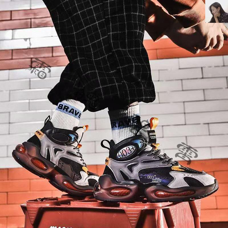 抖音同款小胖家战狼北极星二代气垫真爆慢跑鞋运动青年老爹鞋t008锦欣