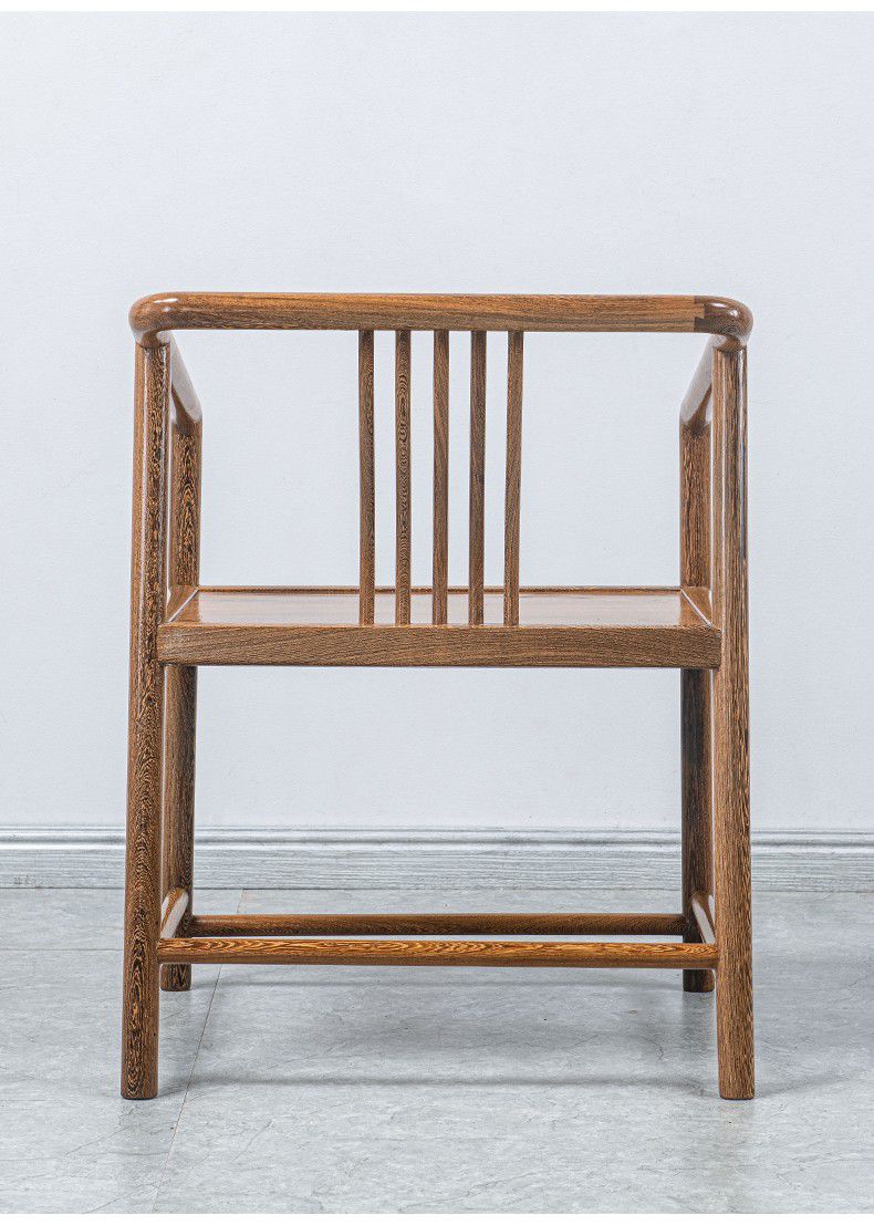 (学名:)休闲椅笔杆椅实木新中式办公椅电脑椅靠背椅茶椅凉椅 三件套