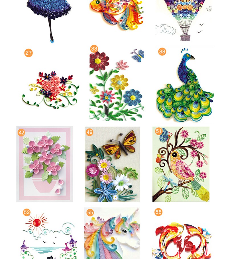 初学者手工衍纸套装线稿图衍纸创意diy衍纸画作品成品工具材料包22