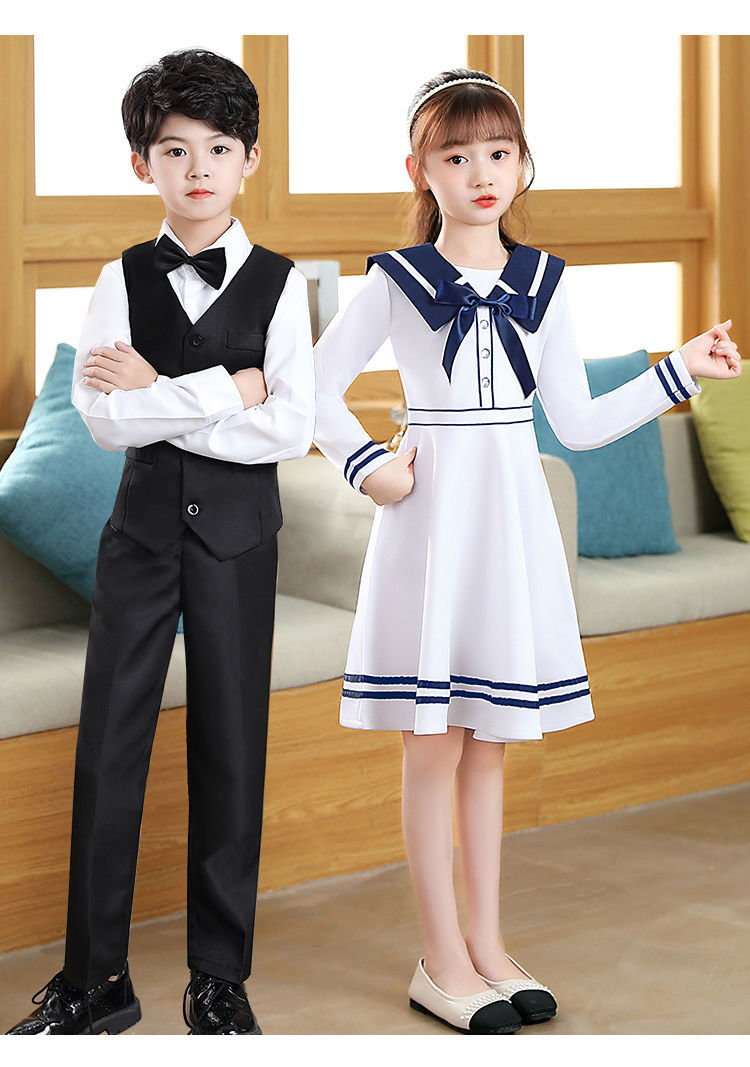 北新丝小学生演讲比赛服装儿童朗诵演出服男女元旦小学生大合唱服装