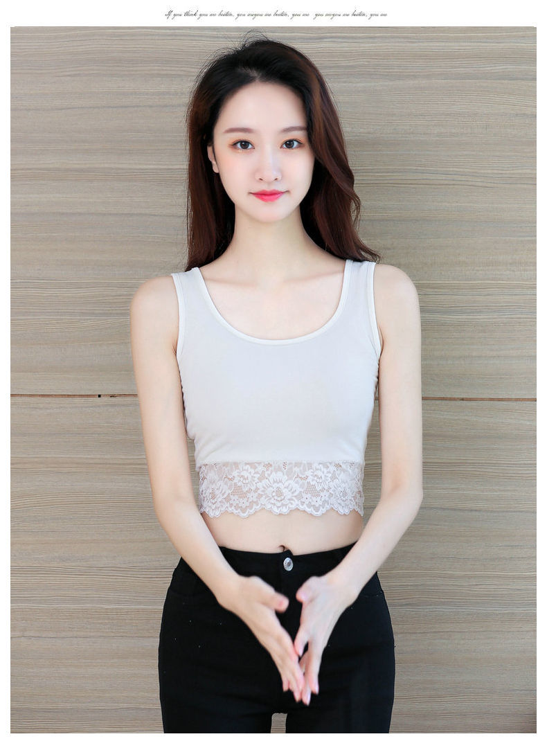 吊带背心莫代尔短款背心女露脐内搭内衬裹胸韩版吊带上衣黑色超短裹胸