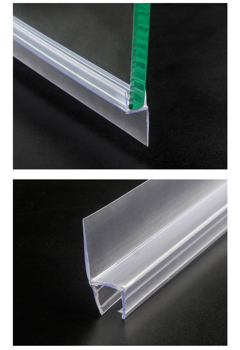 挡水条浴室门卫生间底部水条加厚pvc配件常规h型8mm下挡水条透明70cm