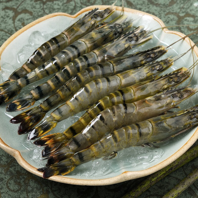 京东海外直采 泰国活冻黑虎虾大号 400g 16-20只/盒 时令生鲜 泰国