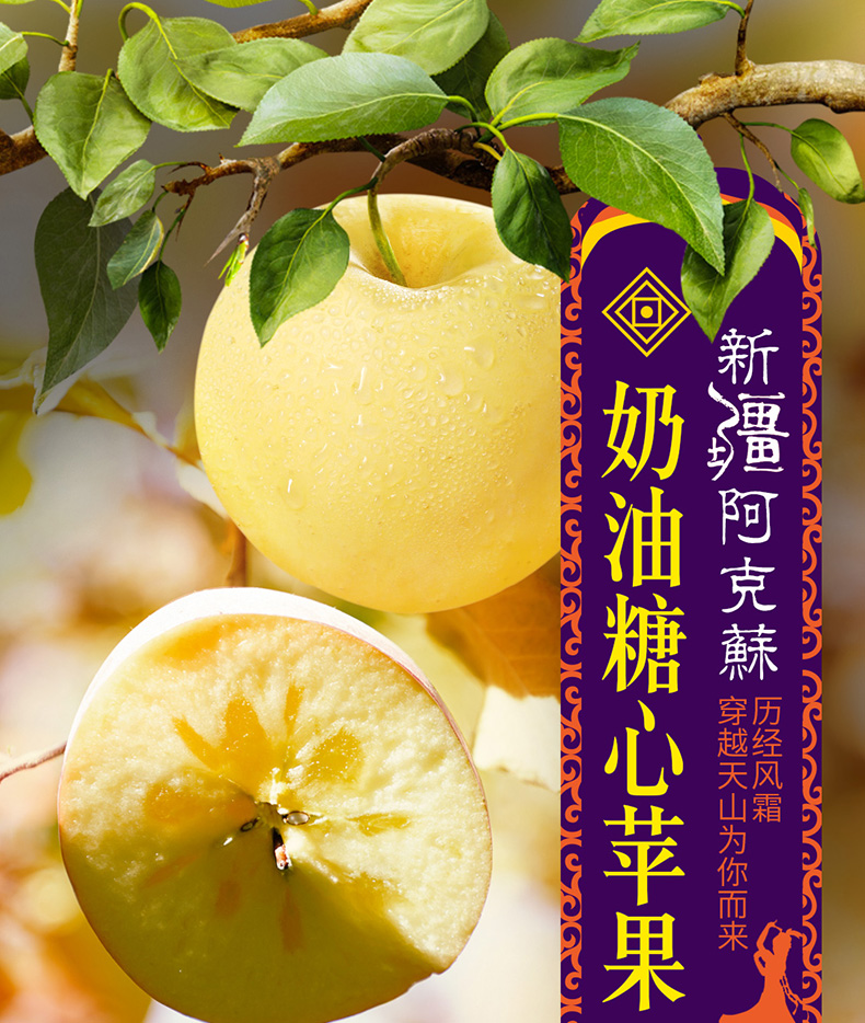 新疆阿克苏牛奶冰糖心苹果现摘顺丰正宗原产地脆甜奶油富士苹果时令