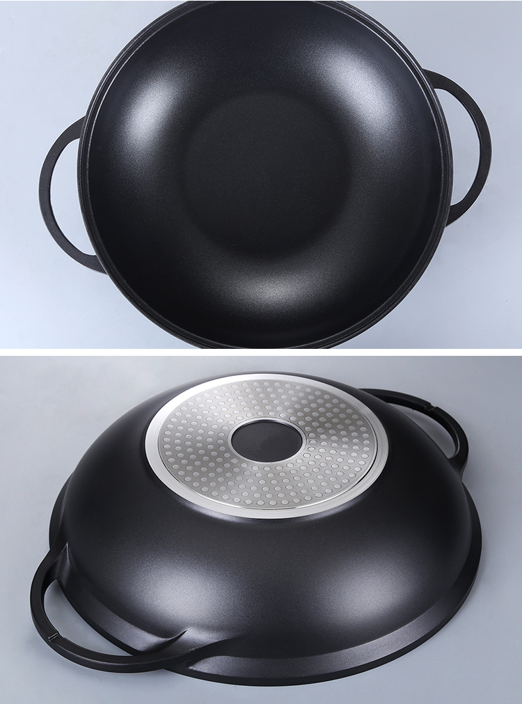 麦鸿狄韩式复底不粘双耳炒锅铝合金焖锅醉鹅锅鱼头锅干锅电磁炉明火