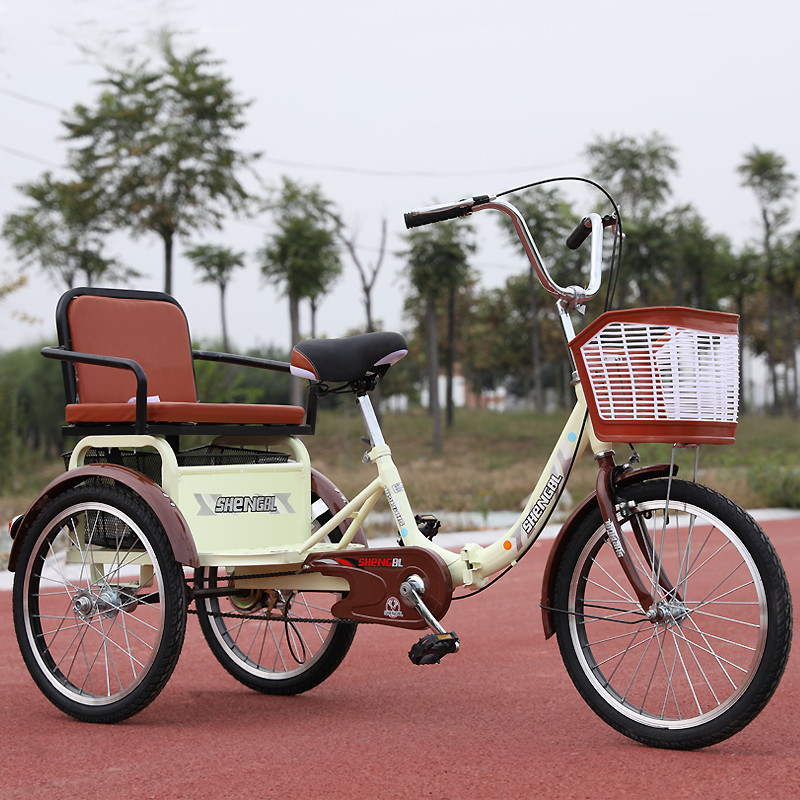 人力三轮车老人人力三轮车脚踏脚踩脚蹬车自行车轻便小型老年sn203820