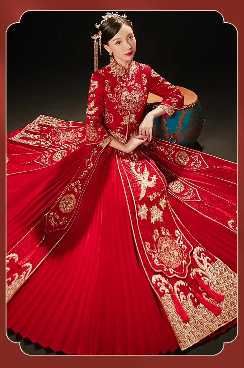 秀禾服情侣装秀禾服新娘2022年新款中式婚纱礼服情侣套装结婚敬酒服