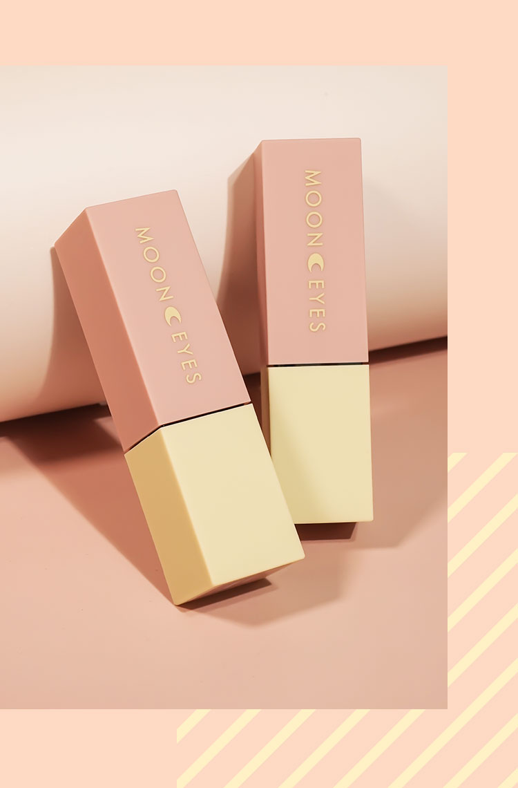 mooneyes色块拼接方管口红月亮眼睛不掉色脱色吃土色小众品牌素颜h06
