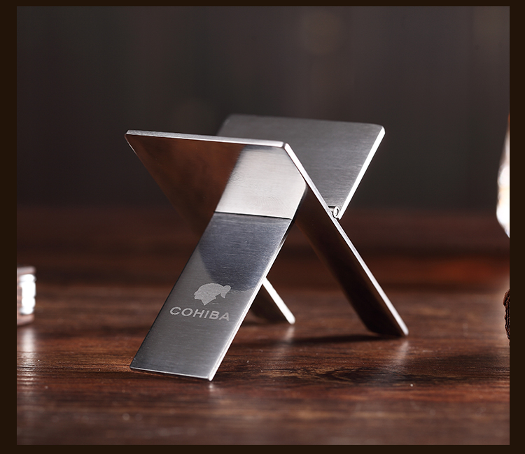 登喜路雪茄托架克虏伯不锈钢雪茄专用支架便携可折叠烟托黑色