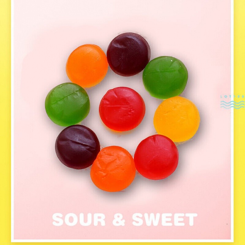 lot00一百份什果芒果果汁软糖水果糖喜糖网红食cocoaland黑加仑320g