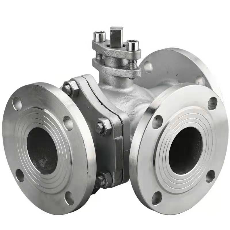 304316不锈钢三通法兰球阀q44fl型q45ft型dn2540506580304t型dn15
