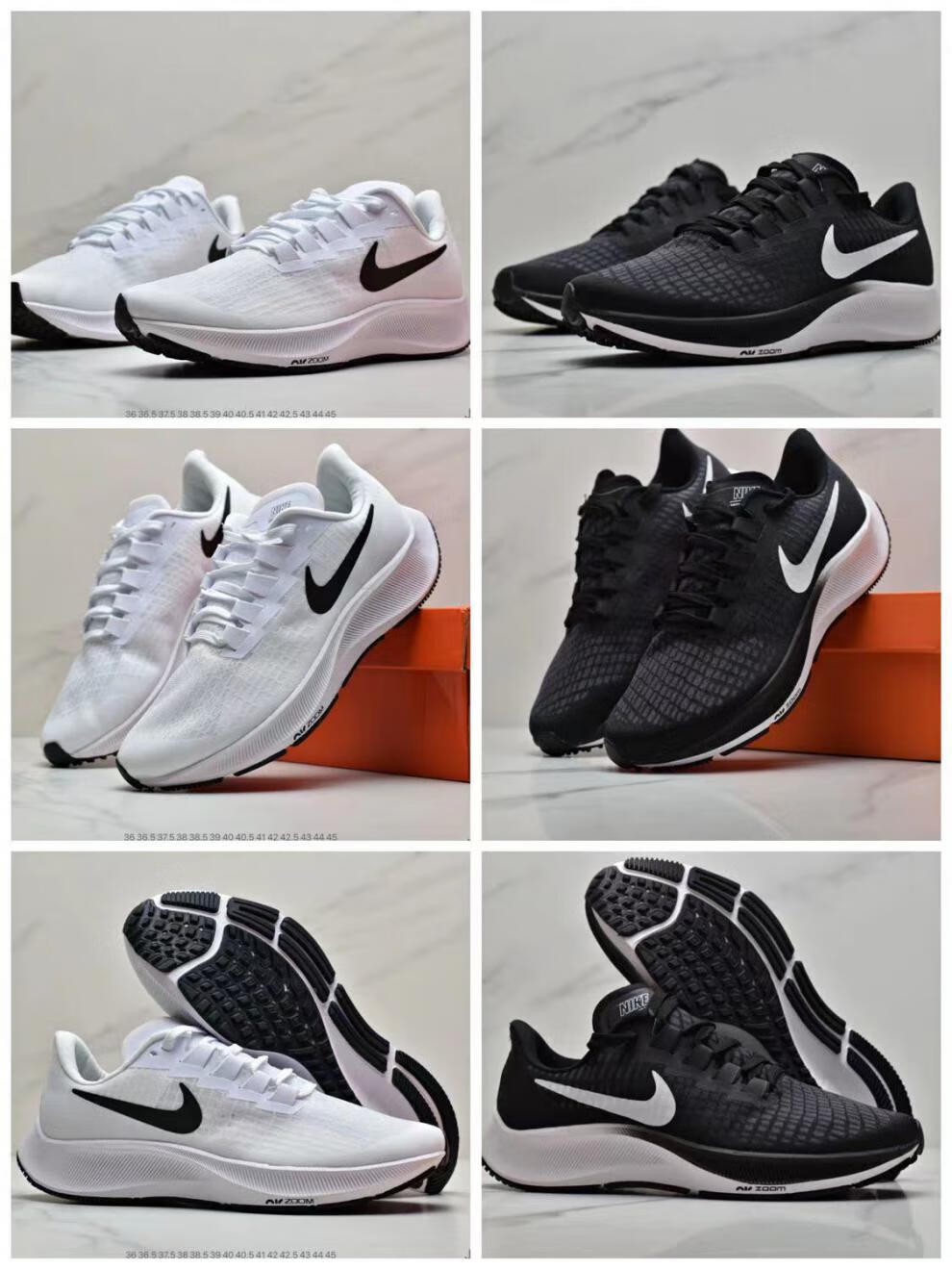 飞马37飞马38zoom气垫 air zoom pegasus 登月38苏炳添跑步鞋 37白黑