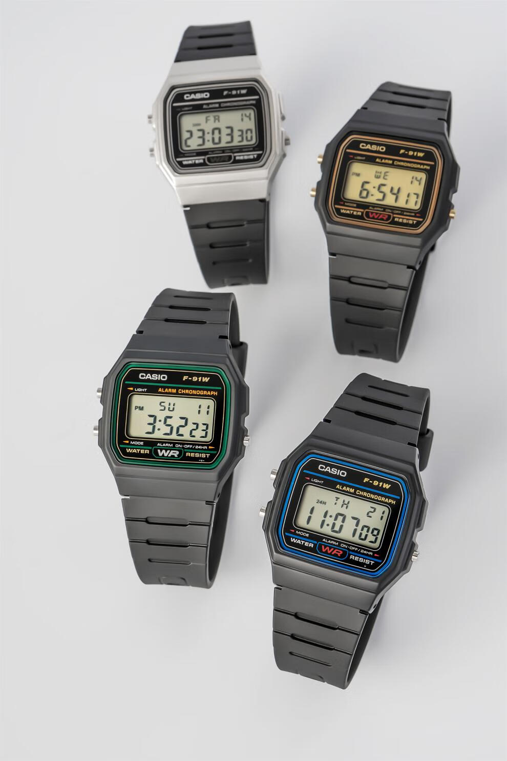 华为(huawei)智能手表gt3运动系列同款卡西欧小方块f91w 复古电子手表