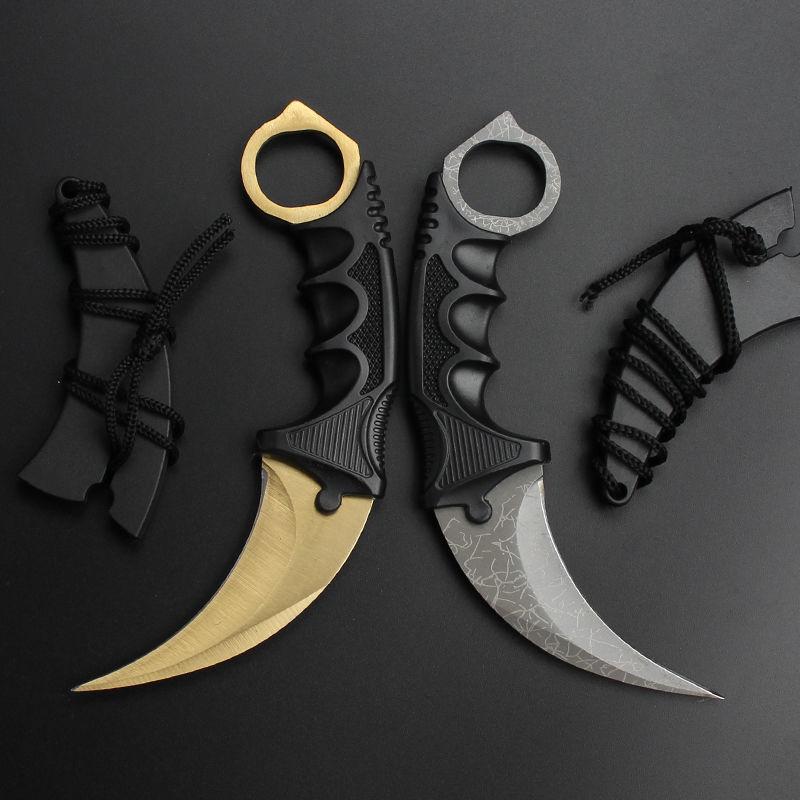 cs go游戏周边csgo爪子刀实物模型金属玩具实体鹰爪 蓝蜘蛛网 配刀鞘