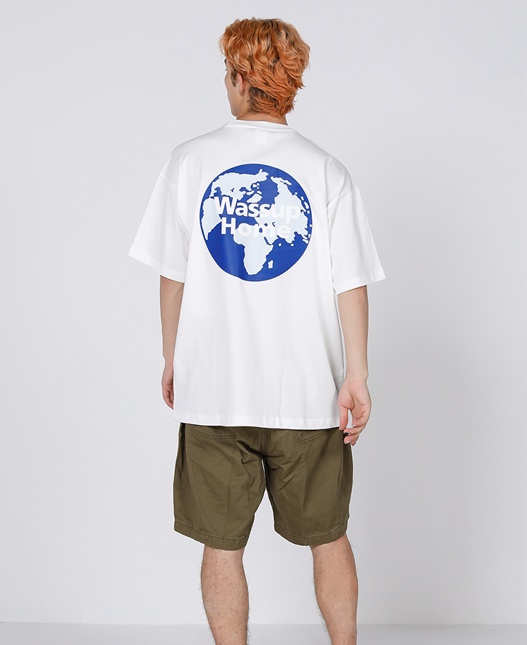 manwassup国潮地球短袖t恤男潮牌情侣装潮流嘻哈半袖宽松休闲体恤男女