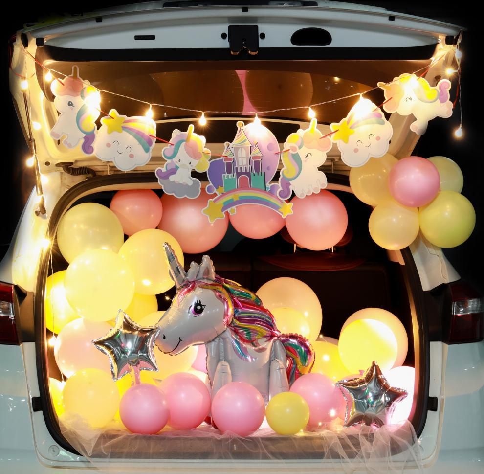 装饰儿童女孩男孩布置气球求婚场景女儿车尾箱 0057生日后备箱【图片