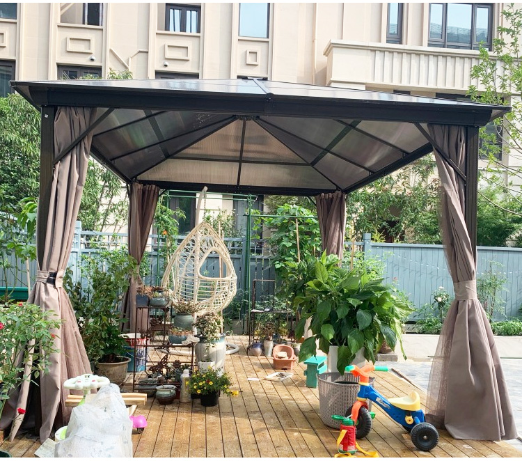 豫德威 户外凉亭遮阳棚雨棚别墅庭院花园凉棚帐篷阳光板亭子室外露台