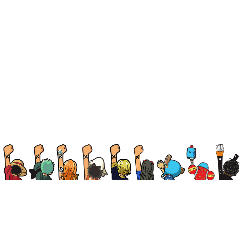 远燕海贼王汽车贴纸卡通路飞乔巴索隆背影后窗车贴个性创意遮盖划痕贴