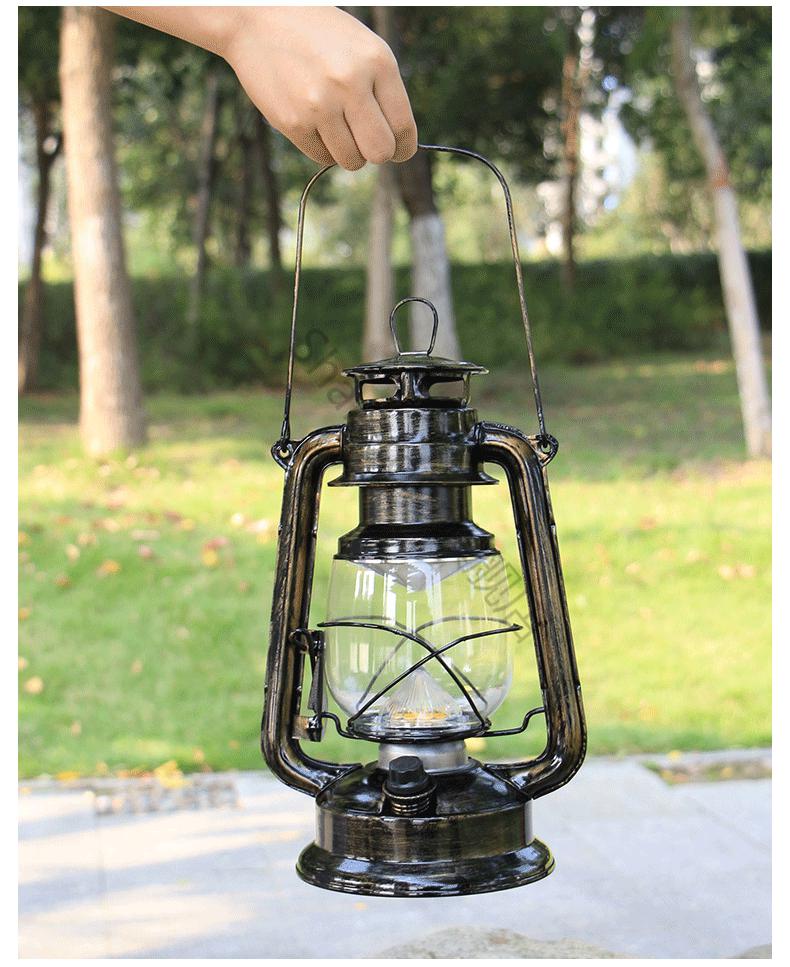 煤油灯可充电煤油灯马灯老油灯餐厅乡村怀旧创意摆件 煤油灯充电款 28