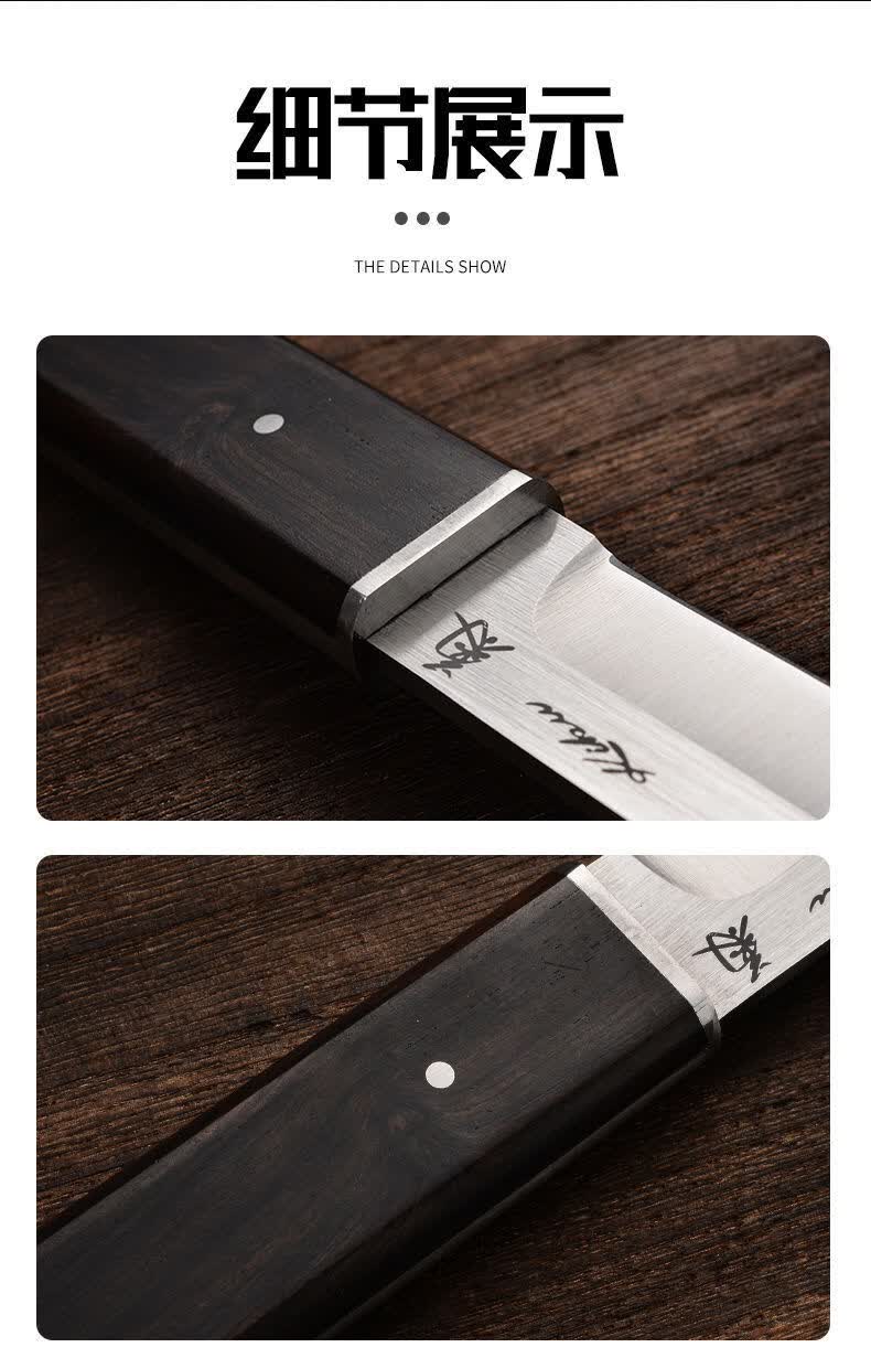 日本菊田水果刀d2钢户外一体龙骨武士式小直刀野外生存高硬度锋利小直