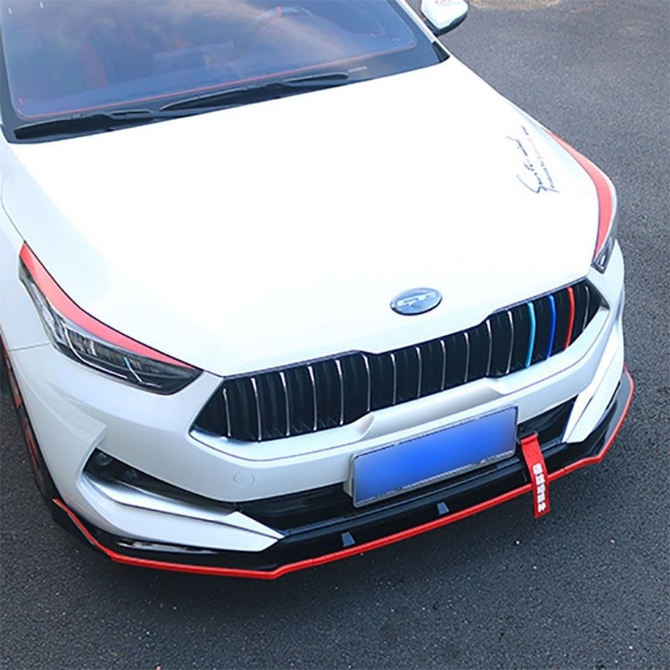 适用于19款全新一代起亚k3前铲尾翼改装前唇包围前杠外饰专用哑光黑