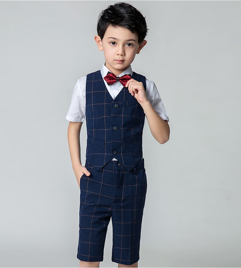 花童礼服男小童西服套装春夏男儿童钢琴演出服男童小主持人西装男孩