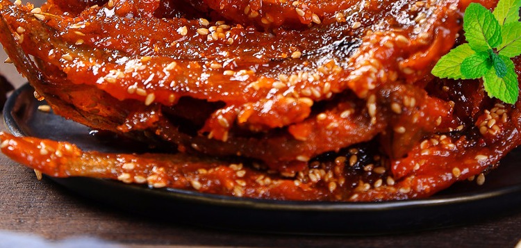 甜辣龙头鱼干蜜汁麻辣香辣鱼500g袋装广西特产即食零食特产 甜微辣